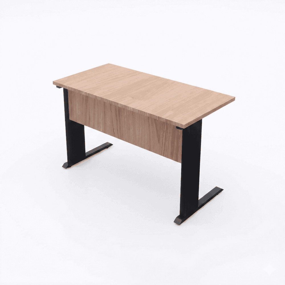 Mesa reta | Pé metálico com calha