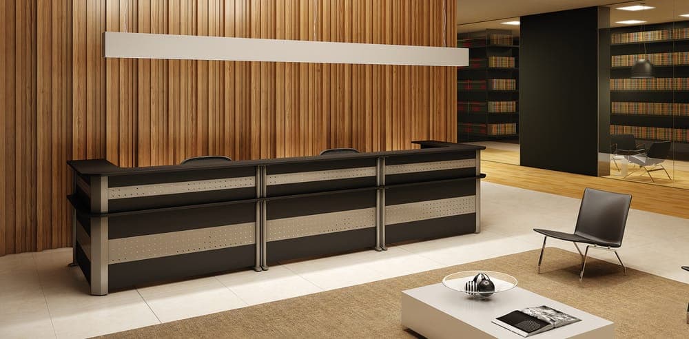 Balcão frontal mesclado (aço e madeira) – Impéria Premium